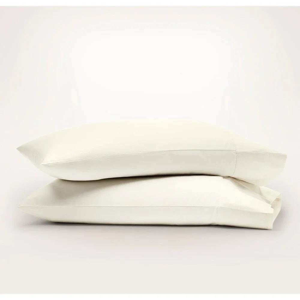 New BOLL & BRANCH Signature Hemmed 100% Cotton King Pillowcases Cream (2) $70
